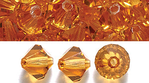 86CC254: Preciosa Crystal Dia Topaz 6x6mm-72PC