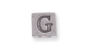 PW955-G: Bead Alphabet Cube G Ant Pewter 7mm 1PC