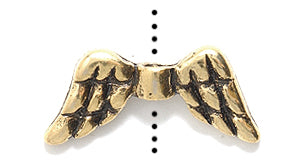 PW9976-AG: Bead Angel Wings Ant Gold 10x20mm - 1PC