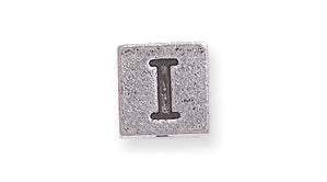 PW955-I: Bead Alphabet Cube I Ant Pewter 7mm 1PC