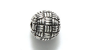 ME4186-S1: Bead Woven Design Silver 9mm-6PC