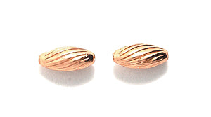 34MR856-F: Oval Fluted Swirl Pure Copper 3x7mm-25PC