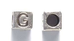 ME5955-G: Alphabet Cube G Silver 7mm-15PC