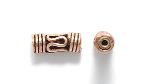 64ME857: Bali Style Tube Bead Copper 9mm 1PC