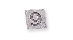 PW955-9: Bead Number Cube #9 Ant Pewter 7mm 1PC