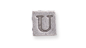 PW955-U: Bead Alphabet Cube U Ant Pewter 7mm 1PC