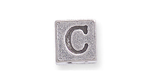 PW955-C: Bead Alphabet Cube C Ant Pewter 7mm 1PC