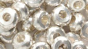 65ME812: Metal Donut Bright Silver 3x6mm - 72 Pieces