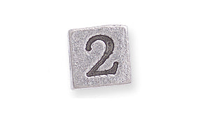 PW955-2: Bead Number Cube #2 Ant Pewter 7mm 1PC