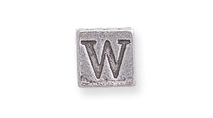 PW955-W: Bead Alphabet Cube W Ant Pewter 7mm 1PC