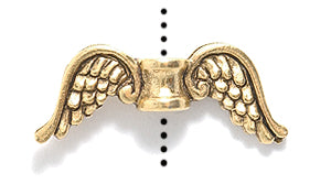 PW9973-AG: Angel Wings Ant Gold 6x20mm-1PC