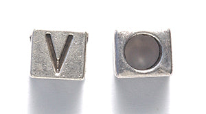 ME5955-V: Alphabet Cube V Silver 7mm-15PC