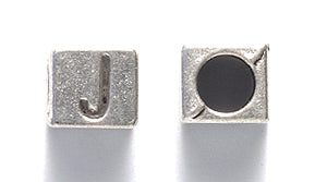 ME5955-J: Alphabet Cube J Silver 7mm-15PC