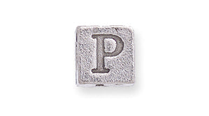 PW955-P: Bead Alphabet Cube P Ant Pewter 7mm 1PC