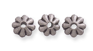 PW634-S: Bead Rondell Fluted Ant Pewter 6mm