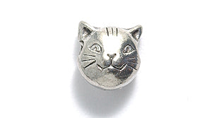 PW10-S: Bead Cat Face Ant Pewter 8mm 1PC