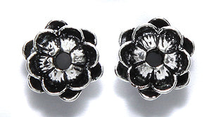 ME4346-1S: Bead Flower Blossom Silver 10x6mm-3PC