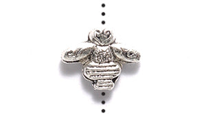 ME5432-S: Bead Stylized Bee Silver 8mm-50PC