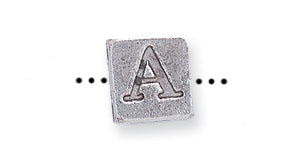 PW955-A: Bead Alphabet Cube A Ant Pewter 7mm 1PC