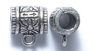 PW1167-S: Large Hole Bead w/Bail Ant Pewter 11x11mm 1PC