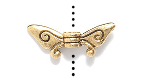 PW9974-AG: Bead Butterfly Wings Ant Gold 6x16mm-1PC