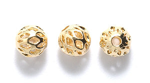 6ME805-G: Metal Filigree Round 6mm Brt Gold 1.8mm Hole-24PC