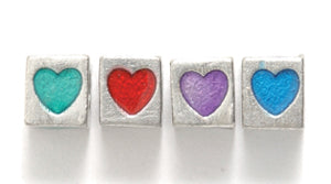 5PW955-HTA: Bead Alphabet Cube Asst Hearts Silver 5mm-1PC