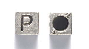 ME5955-P: Alphabet Cube P Silver 7mm-15PC