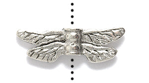 PW529-S: Bead Dragonfly Wings Silver 20x5mm-1PC