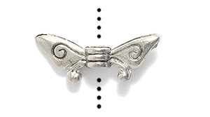 PW9974-S: Bead Butterfly Wings Silver 6x16mm-1PC