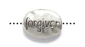 PW1059-S: Bead Oval W/Word Forgiven Silver 9x12mm-1PC