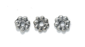 PW392-S: Bead Heishi Daisy Spacer Ant Pewter 5mm - 20 Pieces