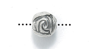 PW9167-S: Bead Rose Bud Ant Pewter 7mm 1PC