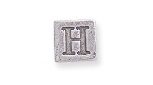 PW955-H: Bead Alphabet Cube H Ant Pewter 7mm 1PC