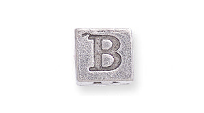 PW955-B: Bead Alphabet Cube B Ant Pewter 7mm 1PC