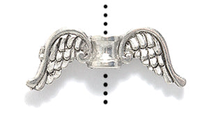 PW9973-S: Bead Angel Wings Silver 6x20mm-1PC