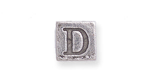 PW955-D: Bead Alphabet Cube D Ant Pewter 7mm 1PC