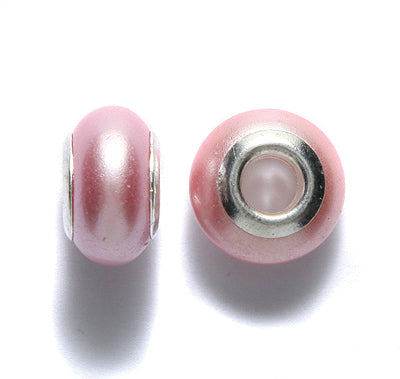 75CD691-S: Rondelle Pearl LT Pink 5mmID 13x9mm-5PC