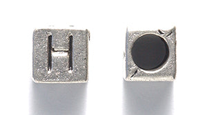 ME5955-H: Alphabet Cube H Silver 7mm-15PC