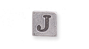 PW955-J: Bead Alphabet Cube J Ant Pewter 7mm 1PC