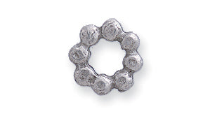 PW568-S: Bead Spacer Bead Ring Ant Pewter 9mm 6 Pieces