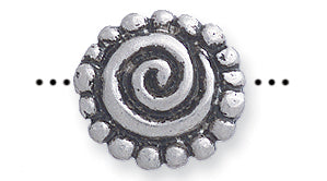 PW2165-S: Bead Flat w/Spiral Ant Pewter 13mm 1PC