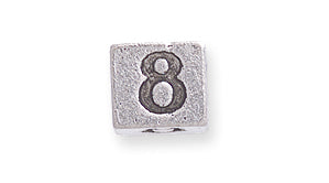 PW955-8: Bead Number Cube #8 Ant Pewter 7mm 1PC