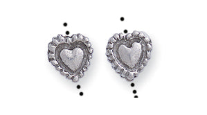 PW655-S: Bead Heart Ant Pewter 6mm 6 Pieces