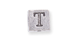 PW955-T: Bead Alphabet Cube T Ant Pewter 7mm 1PC