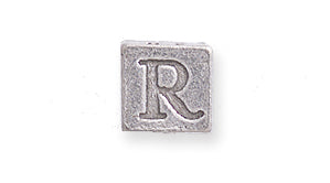 PW955-R: Bead Alphabet Cube R Ant Pewter 7mm 1PC