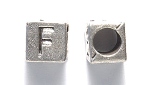 ME5955-F: Alphabet Cube F Silver 7mm-15PC