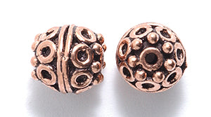 IN184-23C: Bali Style Copper Bead 9mm-10PC