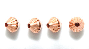 82MR856-F: Bead Bicone Fluted Pure Copper 5mm-25PC