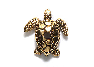 PW5067-2AG: Bead Sea Turtle 13mm Ant Gold-1PC